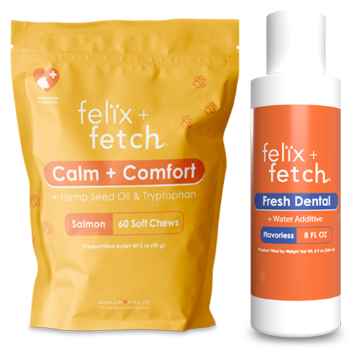 Pet Lover Bundle [1 Calm + Comfort Chews (For Cats) , 1 Fresh Dental Formula]