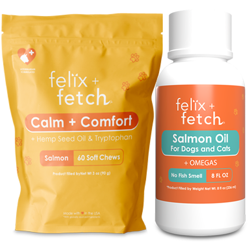 Pet Lover Bundle [1 Calm + Comfort Chews (For Cats ), 1 Salmon Oil]